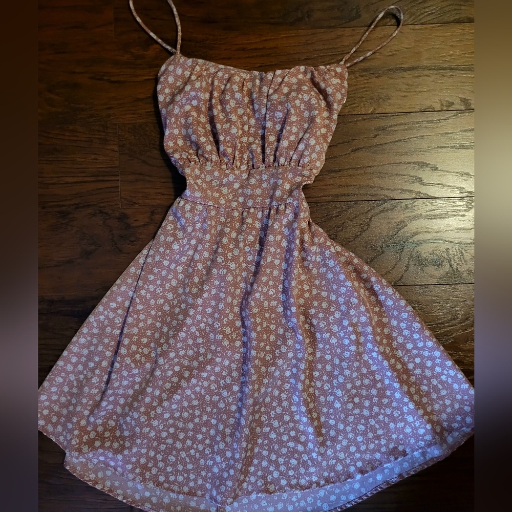 Pink Floral Printed Dress